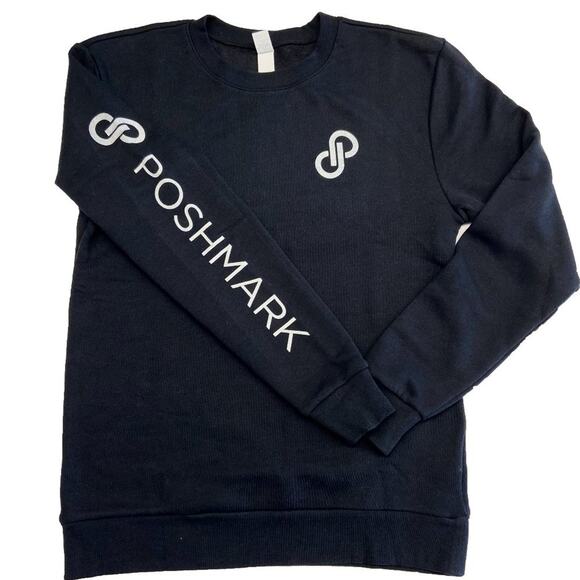 Poshmark Crewneck Sweatshirt black long sleeve - Picture 1 of 9